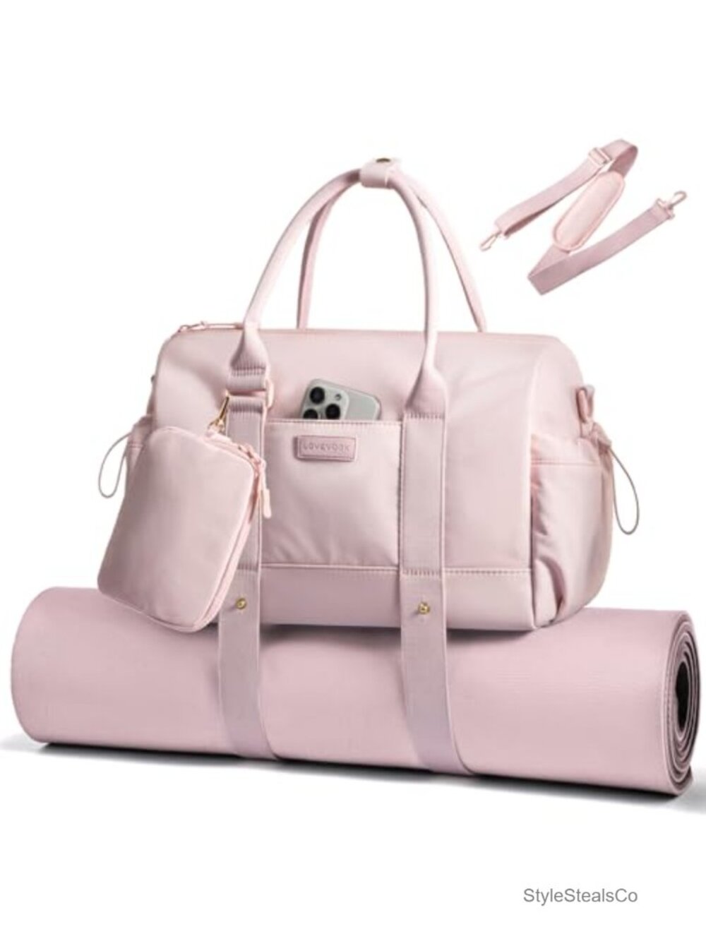 LOVEVOOK Small Gym Bag with Yoga Mat Holder Wet Pocket Travel Duffel